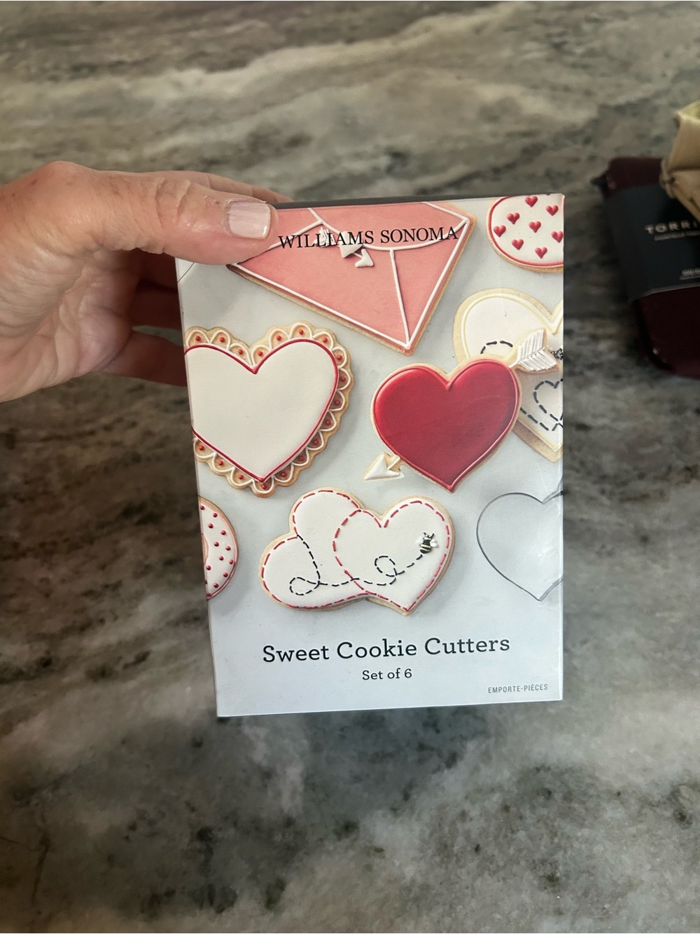 Williams Sonoma White Sweet Cookie Cutters Box with Red Design